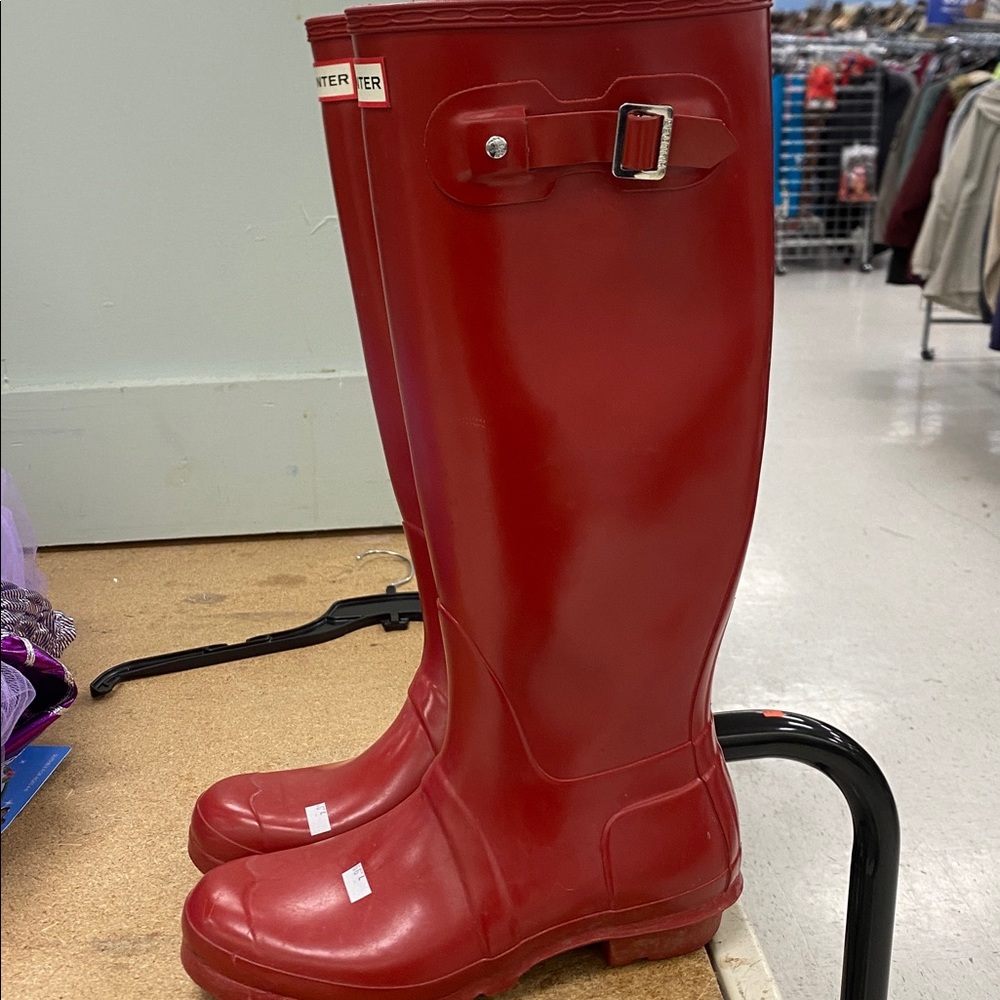 HUNTER BOOTS, Glossy Red size 8